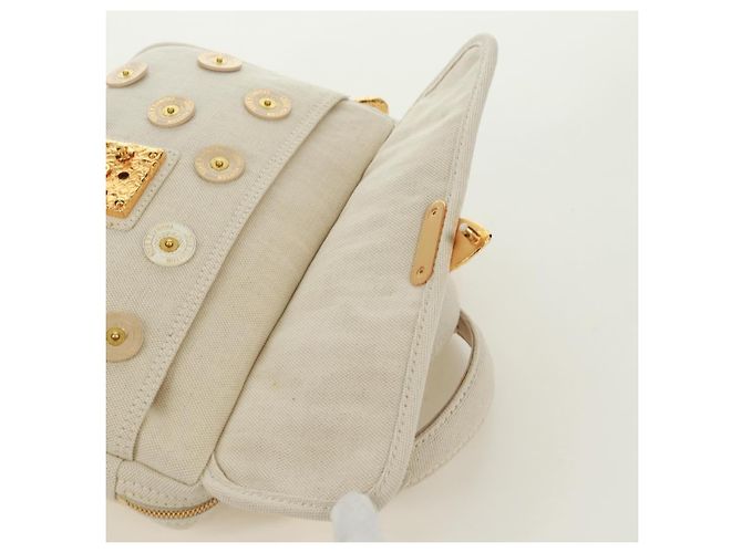 LOUIS VUITTON Borsa Panama Tinkerbell a Pois in Tela Bianca M95407 Auth ti3650SM Bianco - vista 15