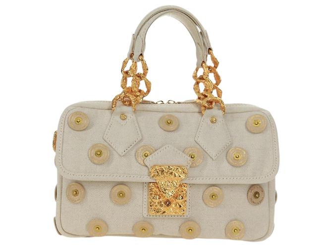 LOUIS VUITTON Borsa Panama Tinkerbell a Pois in Tela Bianca M95407 Auth ti3650SM Bianco - vista 2