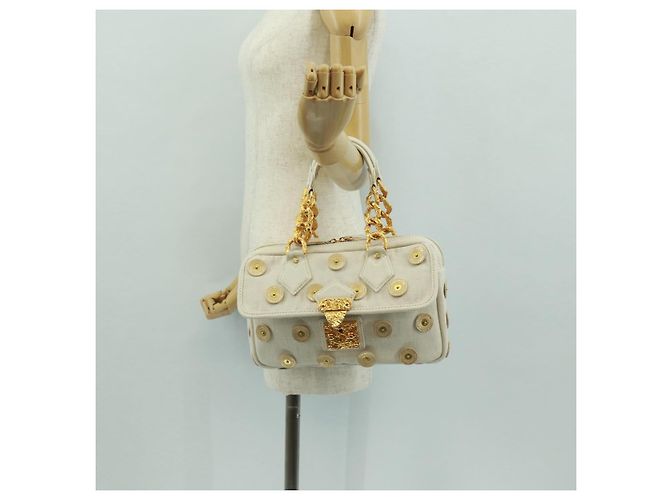 LOUIS VUITTON Borsa Panama Tinkerbell a Pois in Tela Bianca M95407 Auth ti3650SM Bianco - vista 27
