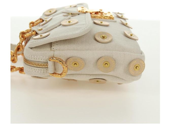 LOUIS VUITTON Borsa Panama Tinkerbell a Pois in Tela Bianca M95407 Auth ti3650SM Bianco - vista 4