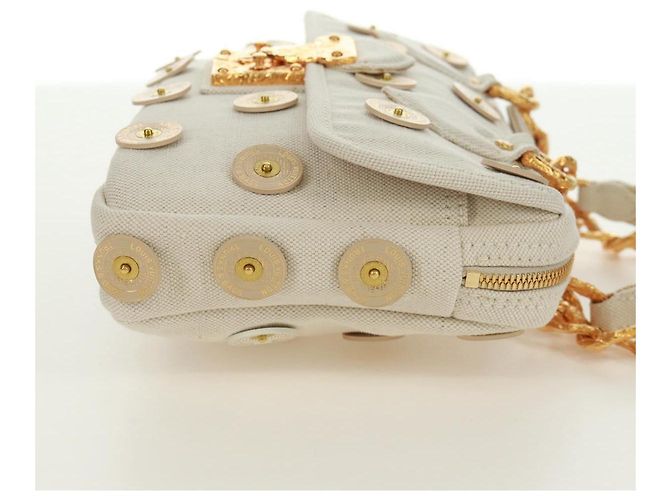 LOUIS VUITTON Borsa Panama Tinkerbell a Pois in Tela Bianca M95407 Auth ti3650SM Bianco - vista 5