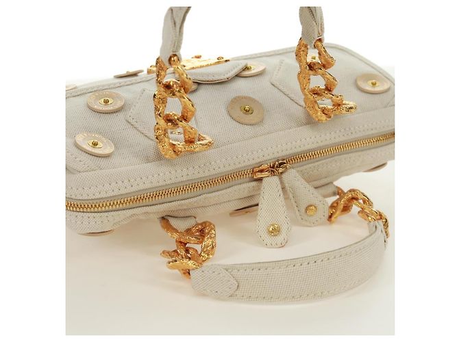 LOUIS VUITTON Borsa Panama Tinkerbell a Pois in Tela Bianca M95407 Auth ti3650SM Bianco - vista 6