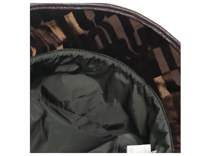 Cappello bucket Miu Miu in velluto M Marrone Auth 158573M - vista 11