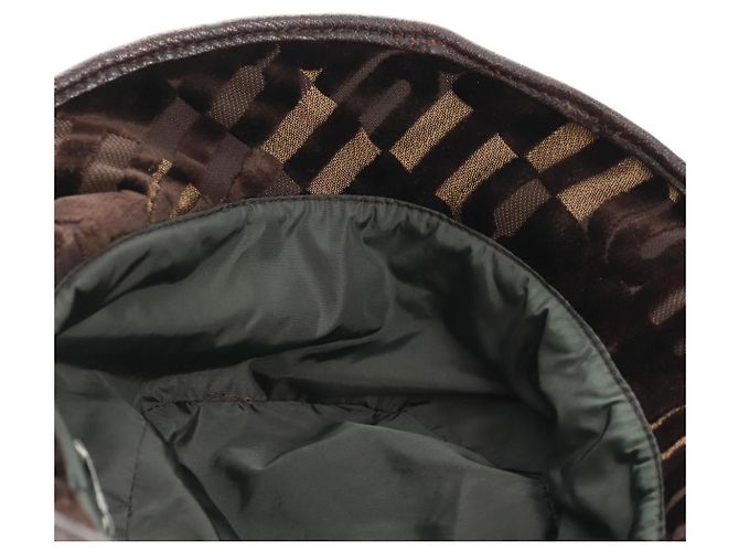 Cappello bucket Miu Miu in velluto M Marrone Auth 158573M - vista 13
