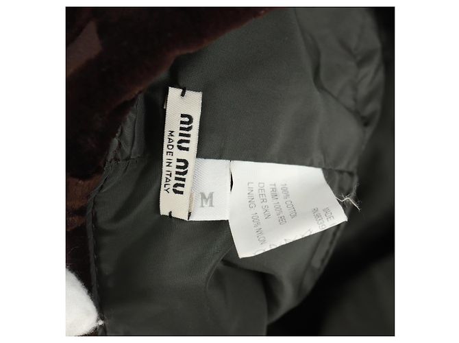 Cappello bucket Miu Miu in velluto M Marrone Auth 158573M - vista 15