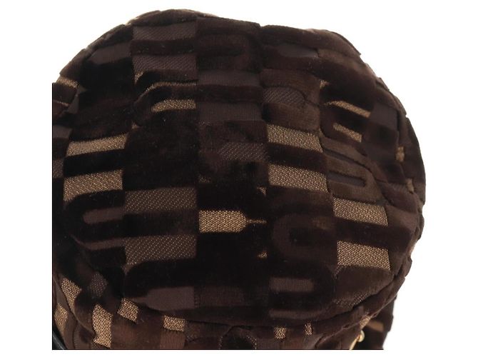 Cappello bucket Miu Miu in velluto M Marrone Auth 158573M - vista 9