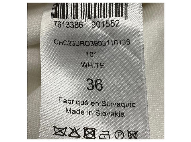 Chloé Vestido blanco de lino y algodón con mangas abullonadas Chloe - vista 5
