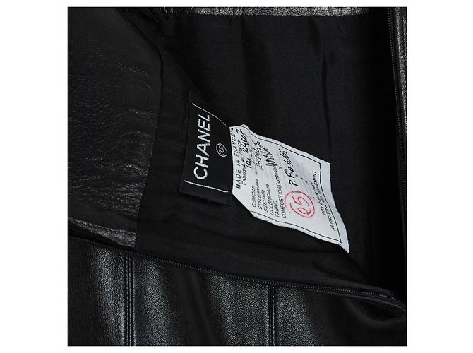Chanel 1990 Plissierter Lederrock FR36 Schwarzer Minirock UK8 US6 - Ansicht 2