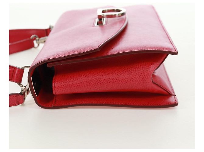 Salvatore Ferragamo Gancini Convertible Top Handle Saffiano Leather Small Rosa - vista 3