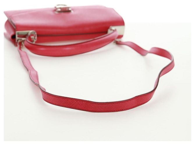 Salvatore Ferragamo Gancini Convertible Top Handle Saffiano Leather Small Rosa - vista 7