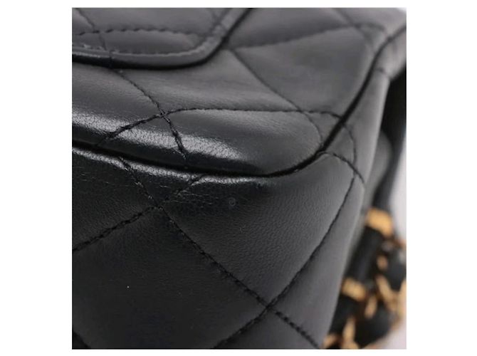 Bolso clásico de cuero acolchado negro Chanel Mini Coco Clips - vista 12