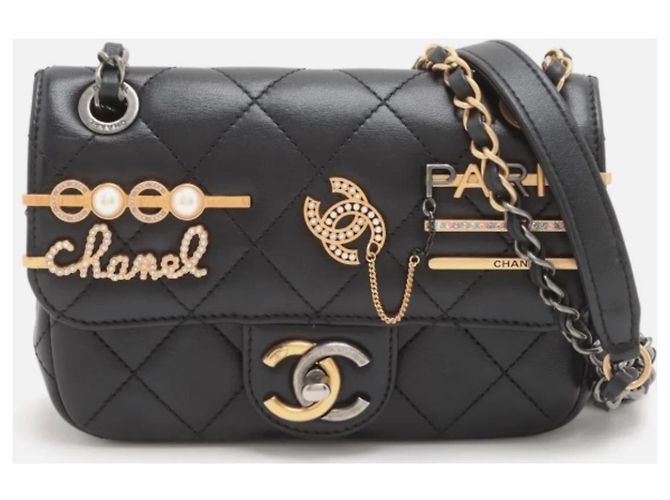 Bolso clásico de cuero acolchado negro Chanel Mini Coco Clips - vista 2