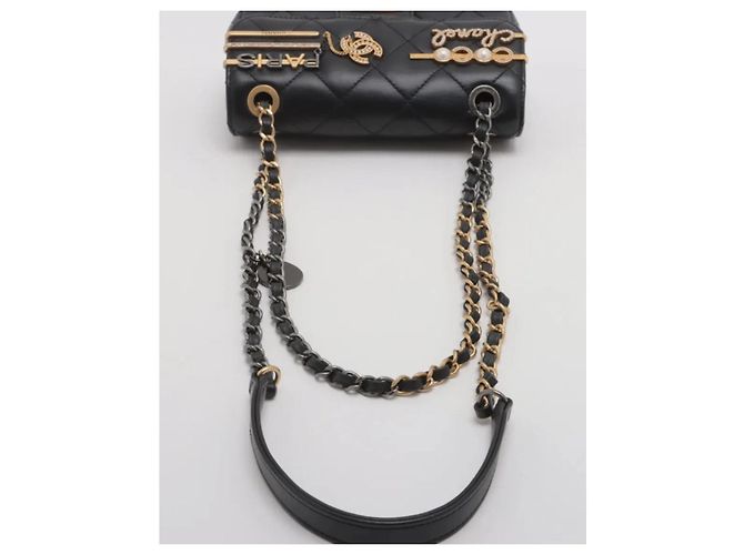 Bolso clásico de cuero acolchado negro Chanel Mini Coco Clips - vista 5