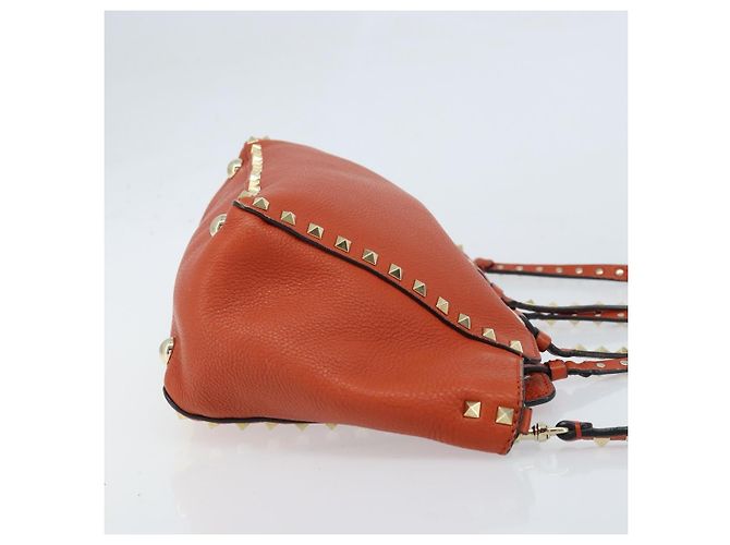Tote Rockstud en cuir souple moyen Valentino Garavani Orange - vue 3