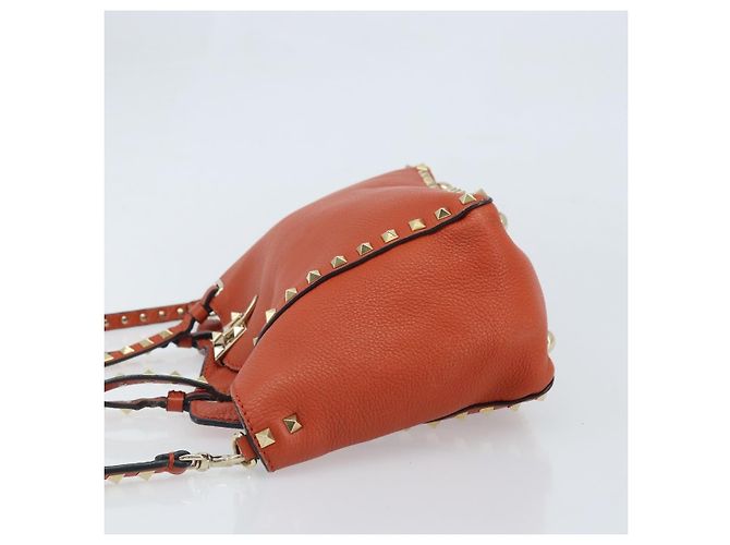 Tote Rockstud en cuir souple moyen Valentino Garavani Orange - vue 4