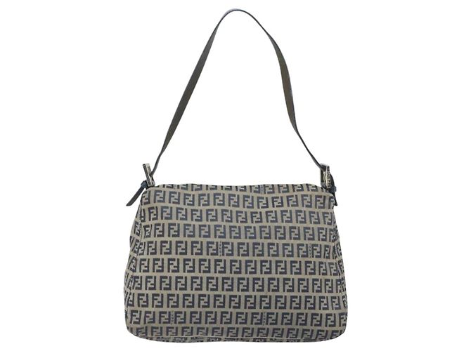 Fendi Mamma Baguette in tela Zucchino Blu navy - vista 2
