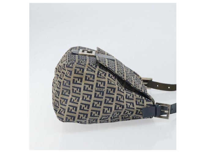Fendi Mamma Baguette in tela Zucchino Blu navy - vista 3