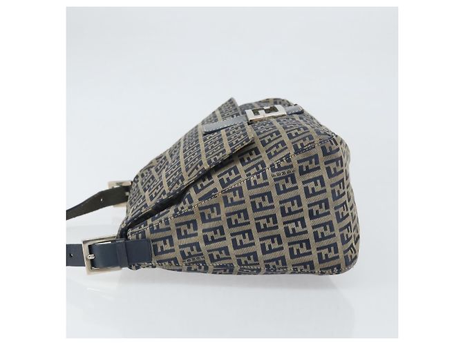 Fendi Mamma Baguette in tela Zucchino Blu navy - vista 4