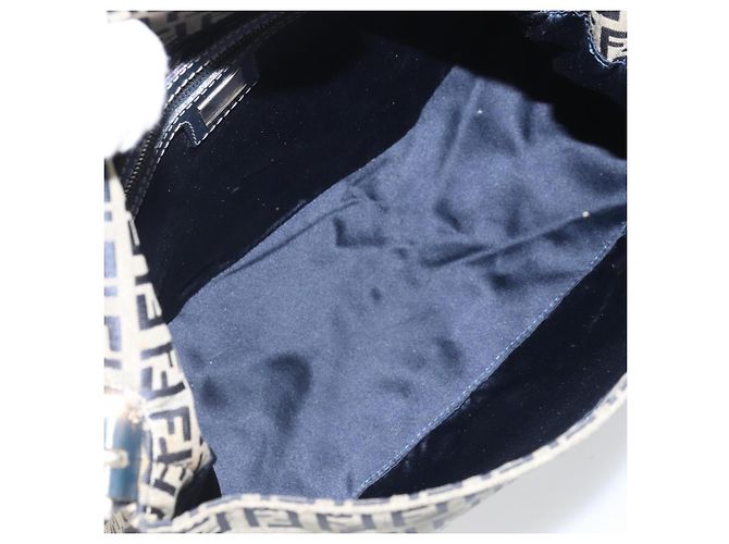 Fendi Mamma Baguette in tela Zucchino Blu navy - vista 5