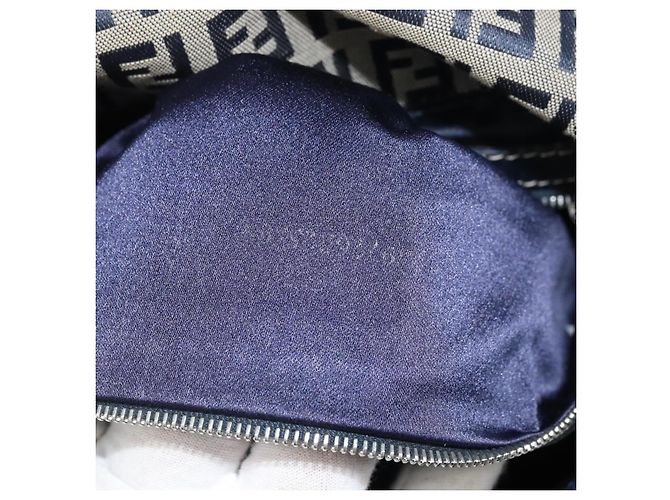 Fendi Mamma Baguette in tela Zucchino Blu navy - vista 7
