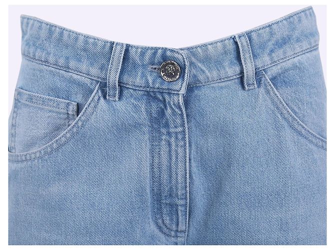 Chanel Pantalones de Denim Anchos con Lentejuelas Azules - vista 6