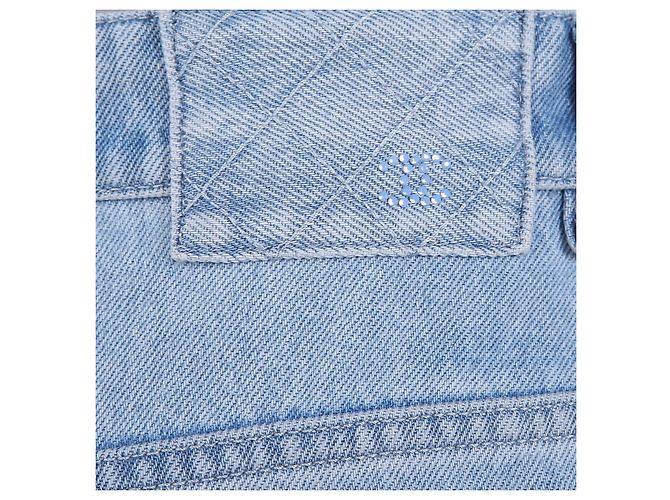 Chanel Pantalones de Denim Anchos con Lentejuelas Azules - vista 8