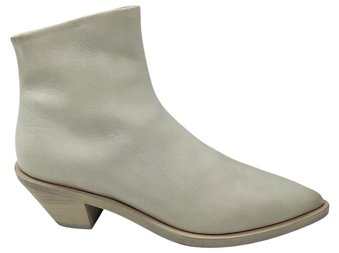 Marsèll Botines de cuero marfil con punta afilada Marsell Beige - vista 2