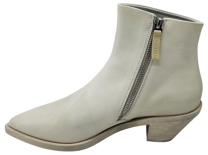 Marsèll Botines de cuero marfil con punta afilada Marsell Beige - vista 3