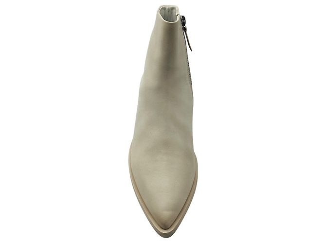 Marsèll Botines de cuero marfil con punta afilada Marsell Beige - vista 4