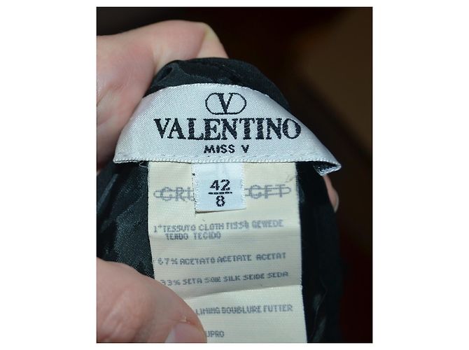 Gonna nera Valentino Garavani in seta e acetato Nero - vista 4