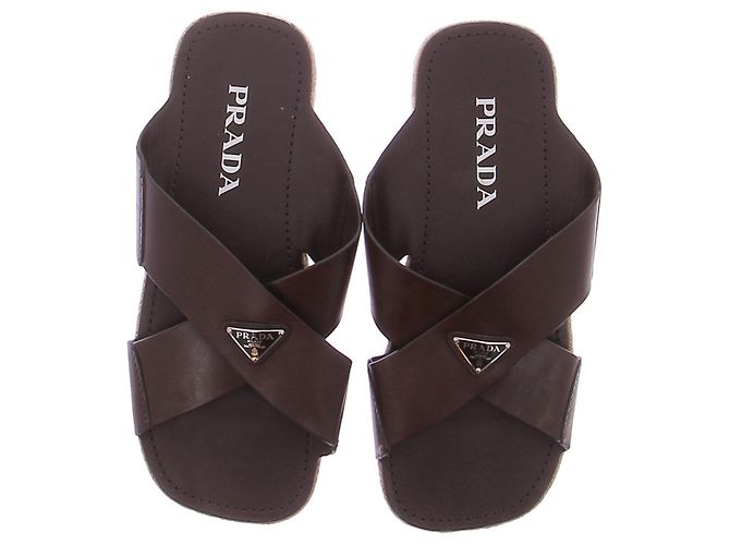Prada Sandalias marrones de cuero Castaño - vista 6