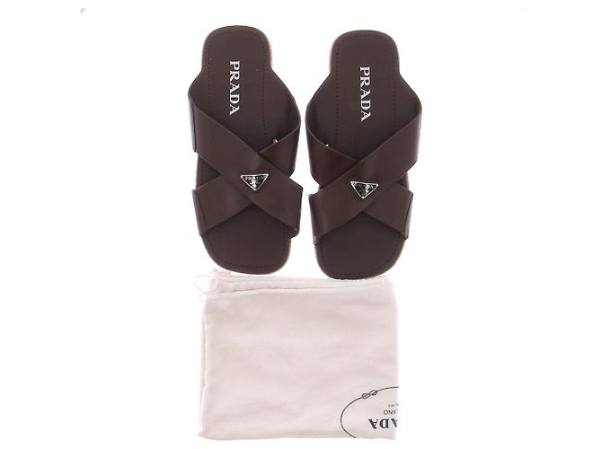 Prada Sandalias marrones de cuero Castaño - vista 7
