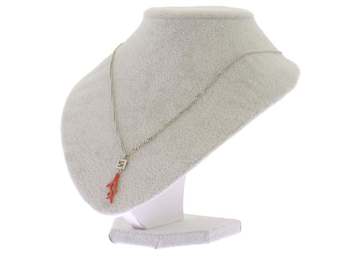 Fendi Collana dorata con pendente in corallo - vista 5
