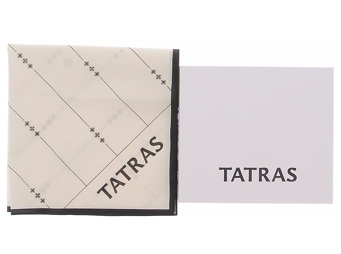Autre Marque Foulard TATRAS quadrato in seta beige e nero - vista 3