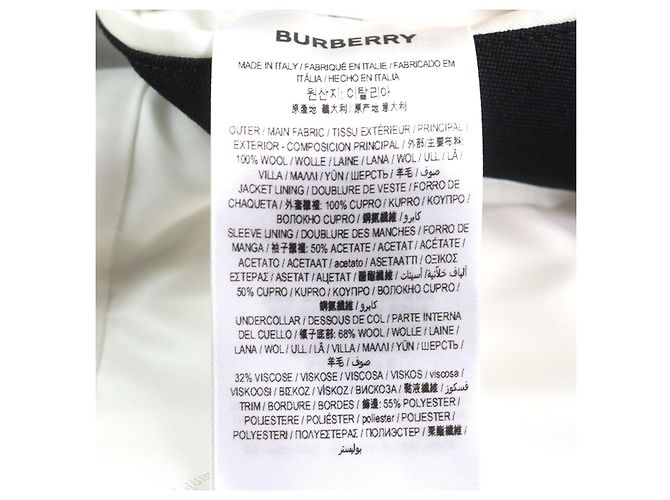 Chaqueta de Lana a Medida Burberry Londres Negro Blanco - vista 12