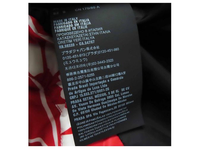 Chaqueta de nylon acolchada Prada SGC025 Blanco Roja - vista 12
