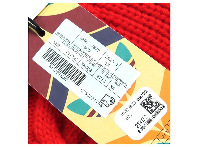 Suéter de lana de punto Gucci×adidas con patrón G entrelazado y línea Web Roja Azul Verde Crudo - vista 11