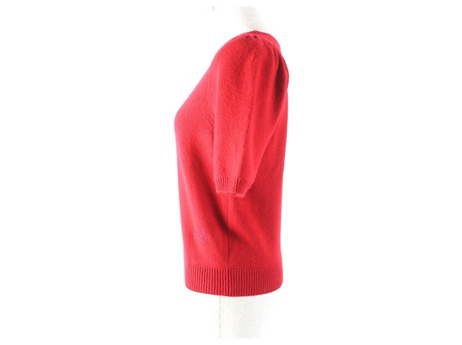 Céline Celine Sulky bestickter Kaschmirstrickpullover Rot - Ansicht 2