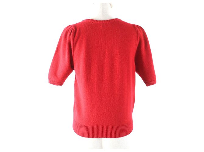 Céline Celine Sulky bestickter Kaschmirstrickpullover Rot - Ansicht 3