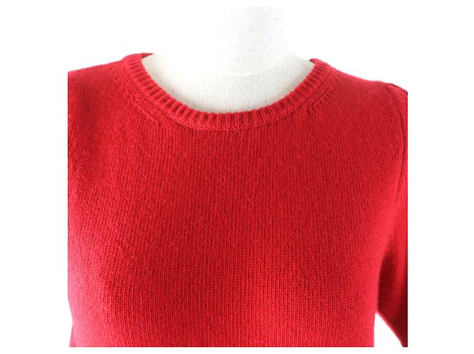 Céline Celine Sulky bestickter Kaschmirstrickpullover Rot - Ansicht 4