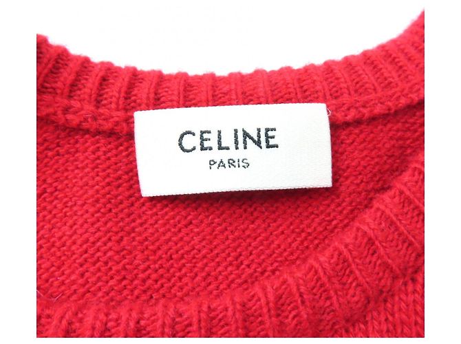 Céline Celine Sulky bestickter Kaschmirstrickpullover Rot - Ansicht 6
