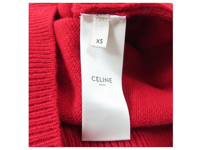 Céline Celine Sulky bestickter Kaschmirstrickpullover Rot - Ansicht 7