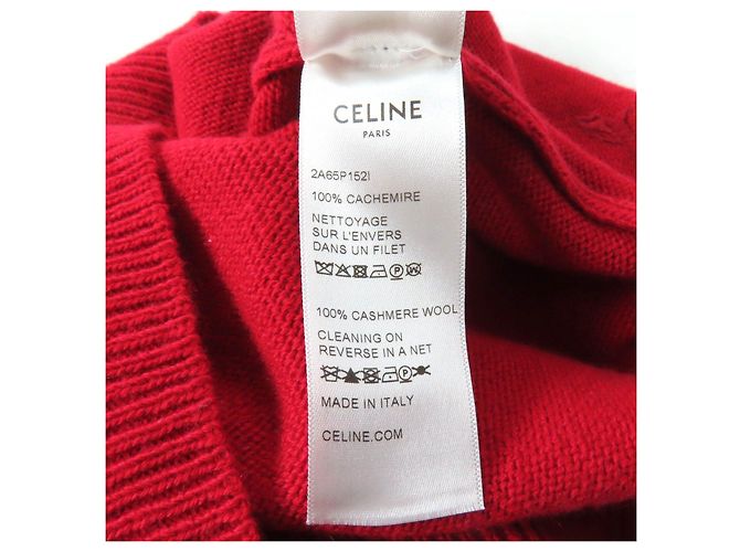 Céline Celine Sulky bestickter Kaschmirstrickpullover Rot - Ansicht 8
