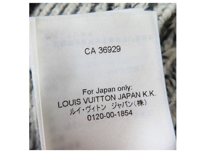 Suéter de malha mista de lã, algodão e couro com mangas longas Louis Vuitton Preto Branco - vista 12