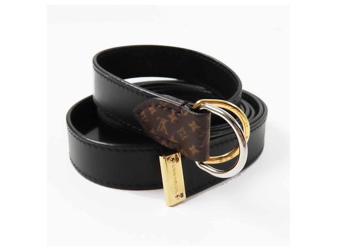 Suéter de malha mista de lã, algodão e couro com mangas longas Louis Vuitton Preto Branco - vista 7