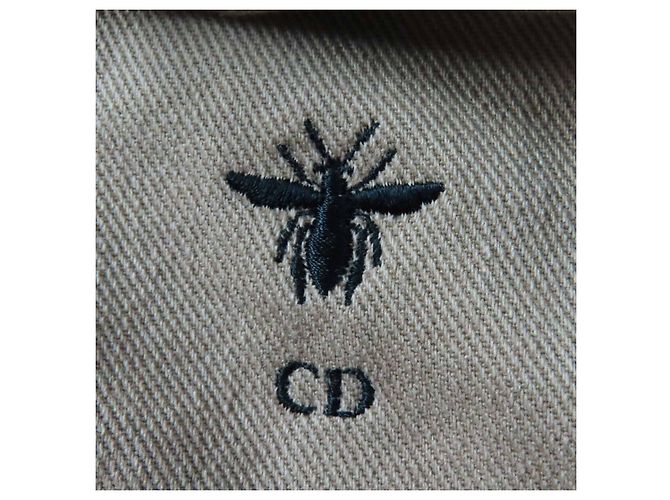 Jaqueta militar de algodão e poliuretano com bordado BEE Christian Dior Vermelho Bege Laranja - vista 7