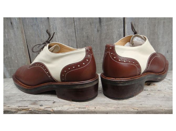 Sartore Clyde Richelieu Stringate in Pelle Marrone Crema - vista 4