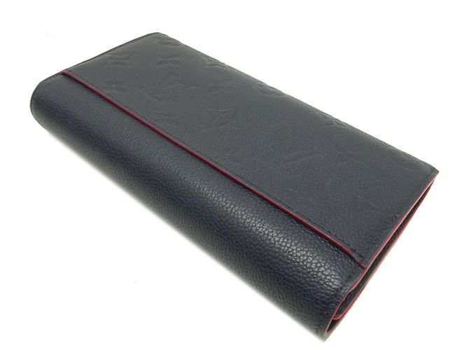 Cartera Larga Sarah de Louis Vuitton Roja Azul marino - vista 4