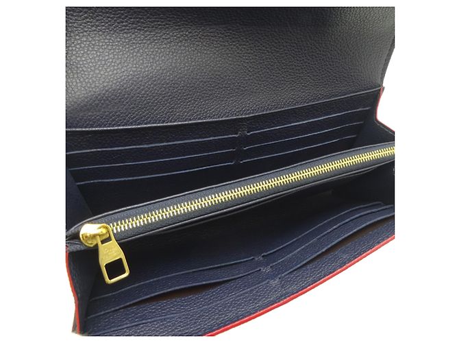 Cartera Larga Sarah de Louis Vuitton Roja Azul marino - vista 5