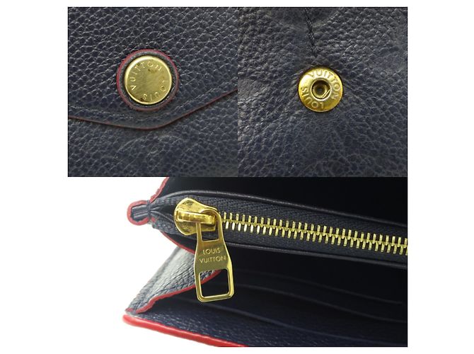 Cartera Larga Sarah de Louis Vuitton Roja Azul marino - vista 8